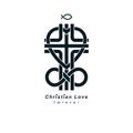 Immortal God Christian Love conceptual logo design combined Royalty Free Stock Photo