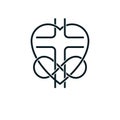 Immortal Love of God conceptual symbol combined with infinity loop sign and Christian Cross with hear. Royalty Free Stock Photo