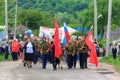 Immortal regiment, Parade on victory day with the participation of schoolchildren and Cossacks