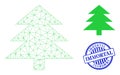 Immortal Textured Seal and Web Mesh Fir Tree Vector Icon