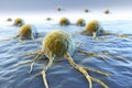 immune cells attack cancer cells, T-cells attacking cancer