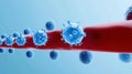 Immune cells attacking viruses in vibrant, dynamic scene Royalty Free Stock Photo