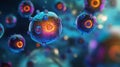Immune Cells Display Vibrant Diversity and Dynamic Growth in Response to Pathogens Royalty Free Stock Photo