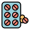 Immune drugs icon vector flat Royalty Free Stock Photo