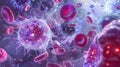 Immune System Cells Fighting Infection Royalty Free Stock Photo