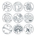 Immune system icon set