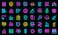 Immune system icons set vector neon Royalty Free Stock Photo