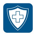 Immune system, medical shield icon in trendy flat style design Royalty Free Stock Photo