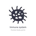 immune system outline icon. isolated line vector illustration from human body parts collection. editable thin stroke immune system Royalty Free Stock Photo