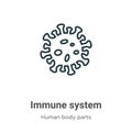 Immune system outline vector icon. Thin line black immune system icon, flat vector simple element illustration from editable human Royalty Free Stock Photo