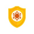 Immune system protecting from virus cells with shield icon Royalty Free Stock Photo