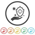 Immune system ring icon, color set Royalty Free Stock Photo