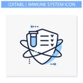 Immune system testing line icon