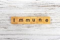 IMMUNE word made with wooden blocks concept