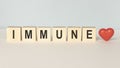 Immune Word Written In Wooden Cube