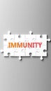 Immunity complex like a puzzle - pictured as word immunity on a puzzle pieces Royalty Free Stock Photo