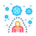 Immunity human protection against harmful viruses icon vector outline illustration