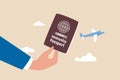 Immunity passport, COVID-19 vaccine certificate for international travel, Coronavirus immune document for tourist concept,