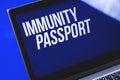 Immunity passport heading banner, COVID-19 testing in world