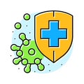 immunity shield immunization color icon vector illustration Royalty Free Stock Photo