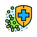 immunity shield immunization color icon vector illustration Royalty Free Stock Photo