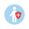 Immunity system icon. Human immune concept. Medical examination. Virus protection. Vector illustration