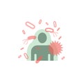 Immunity system Flat icon. Human immune system vector design. Virus and bacteria illustration Royalty Free Stock Photo