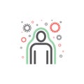 Immunity system line icon. Human immune system vector design. Virus and bacteria illustration Royalty Free Stock Photo