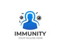 Immunity system logo template. Human immune system vector design