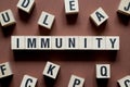 Immunity word concept on cubes Royalty Free Stock Photo