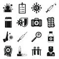 Immunization icons set, simple style