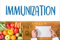 IMMUNIZATION Immune System as medical concept , Syringe. Immun