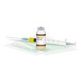 Immunization, Rotavirus Vaccine Medical Test, Vial And Syringe Ready For Injection A Shot Of Vaccine Isolated On A White Royalty Free Stock Photo