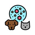 immunizations domestic pets color icon vector illustration