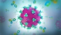 Immunoglobulin or antibody proteins attack a corona virus pathogen cell