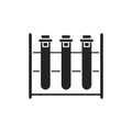 Immunological blood test black glyph icon. Medical and scientific concept. Laboratory diagnostics. Pictogram for web