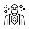 immunologist hiv aids line icon vector illustration