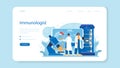 Immunologist web banner or landing page. Doctor in medical protective