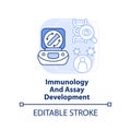 Immunology and assay development light blue concept icon