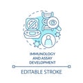 Immunology and assay development turquoise concept icon