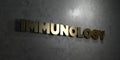 Immunology - Gold text on black background - 3D rendered royalty free stock picture