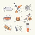 Immunology research icons Royalty Free Stock Photo