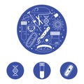 Immunology research icons Royalty Free Stock Photo