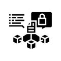 immutable record decentralized application glyph icon vector illustration Royalty Free Stock Photo