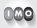 IMO - in my opinion acronym, text concept for presentations and reports Royalty Free Stock Photo