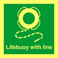 IMO SOLAS IMPA Safety Sign Image - Lifebuoy with line