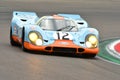 Imola Classic 26 October 2018: Porsche 917 1970 Gulf Livery ex Attwood/Elford driven by Claudio Roddaro during practice session on