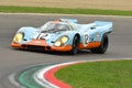 Imola Classic 26 October 2018: Porsche 917 1970 Gulf Livery ex Attwood/Elford driven by Claudio Roddaro during practice session on