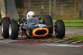 Imola Italy - 20 October 2012: unknown drive the BRM P261-2 during practice session on Imola Circuit at the event Luigi Musso Royalty Free Stock Photo