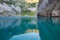 Imotski Blue Lake in Limestone Crater near Split Royalty Free Stock Photo